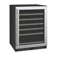 FlexCount Series 56 Bottle Single Zone Undercounter Wine Refrigerator with Stainless Steel Door - Right Hinge