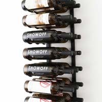3' Wall Mount 27 Bottle Wine Rack - Satin Black Finish