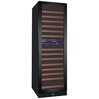 FlexCount Classic Series 172 Bottle Dual Zone Wine Refrigerator - Right Hinge Black Door