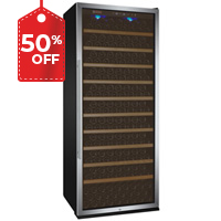 Vite Series 305 Bottle Single Zone Freestanding Large Capacity Wine Refrigerator with Stainless Steel Door - Right Hinge