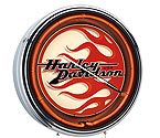 Harley-Davidson&reg; HDL-10617 - 20 Inch Crescent Flames Chrome Neon Clock