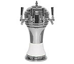 CT901-4CH Zeus Ceramic 4-Faucet Draft Beer Tower - White w/ Chrome Finish