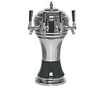 Zeus CT902-4CH Ceramic 4-Faucet Draft Beer Tower - Black w/ Chrome Finish