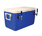 HDCP-D2-48 - Double Faucet Jockey Box - 48 Qt. Cold Plate Cooler - Blue
