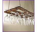 Oak Hanging Wine Glass Rack