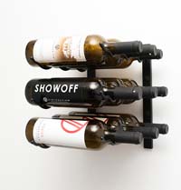 1' Wall Mount 9 Bottle Wine Rack - Brushed Nickel Finish