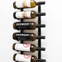 2' Wall Mount 6 Bottle Wine Rack - Satin Black Finish