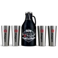 Stainless Steel Growler with 4 Stainless Steel Pint Glasses