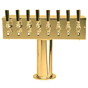 Photo of PVD Brass Eight Faucet T-Style Draft Tower - 4 Inch Column