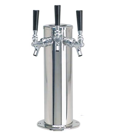 Stainless Steel Triple Faucet Draft Beer Tower - 4