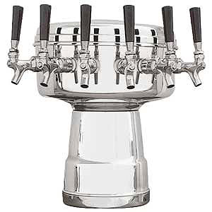 Photo of Glycol-Cooled Stainless Steel Six Faucet Mushroom Tower - 7 1/2 Inch Column
