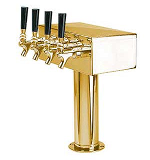 Photo of PVD Brass 4 Faucet T-Style Draft Tower - 3 Inch Column