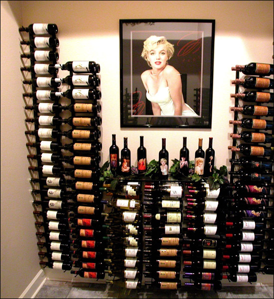 Satin Black Finish. 18 Bottle Magnum VintageView® Metal Wall Mounting Wine Rack 