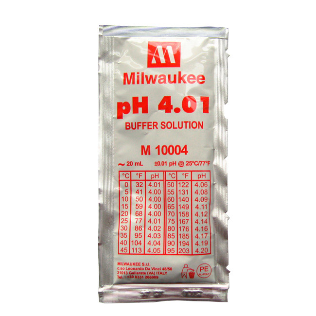 Milwaukee M10004B pH 4.01 Calibration Buffer Solution - 20 mL