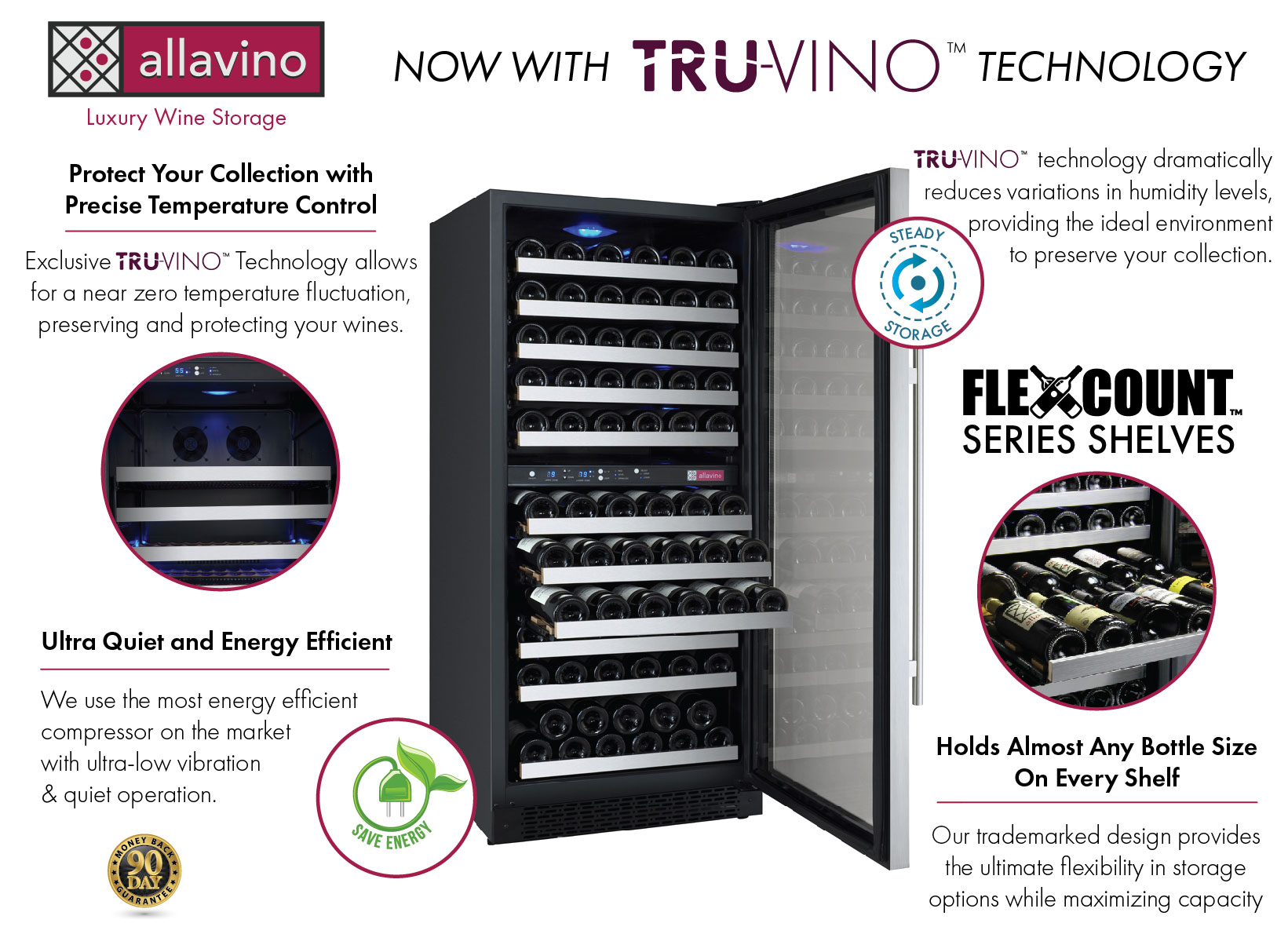 2X-VSWR121-2S20 Four Zone Wine Refrigerator