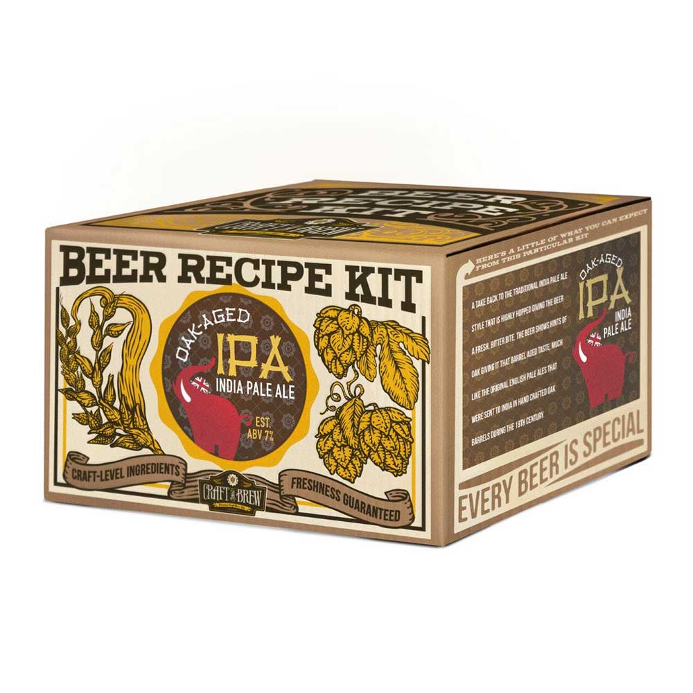 Clear Craft A Brew Home Brewing Oak Aged IPA Reusable Make Your Own Beer Kit Starter Set 1 Gallon