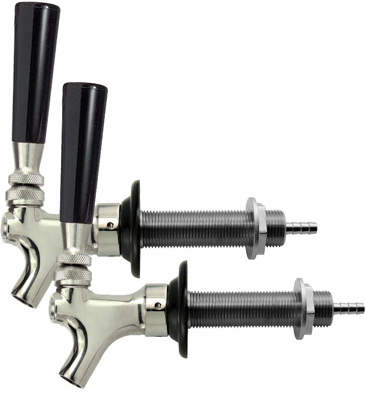 Set Of 2 Chrome Beer Faucets And Shanks Combo Beveragefactory Com