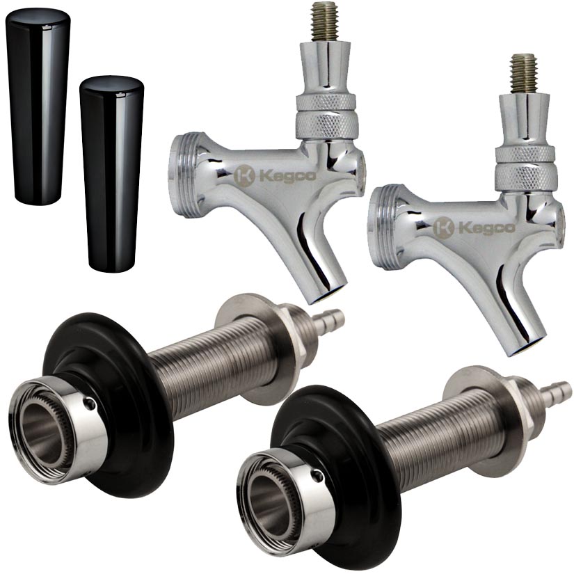 Set Of 2 Chrome Beer Faucets And Shanks Combo Beveragefactory Com