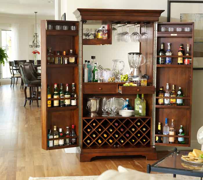 howard miller 695-064 sonoma hide-a-bar wine & spirits storage