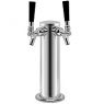 Chrome Plated Metal Dual Faucet Draft Beer Tower - 3