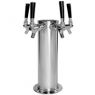 Polished Stainless Steel 4 Faucet Draft Beer Tower - 4 Inch Column