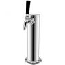 Single Faucet Polished Stainless Steel Draft Beer Tower w/ Perlick 650SS Stainless Faucet