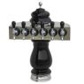Silva Ceramic Six Faucet Draft Beer Tower - Black with Chrome Accents