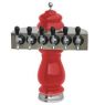 Silva Ceramic Six Faucet Draft Beer Tower - Red with Chrome Accents