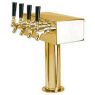 PVD Brass 4 Faucet T-Style Draft Tower - 3 Inch Column