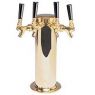 Polished PVD Brass 4 Faucet Draft Beer Tower - 4 Inch Column