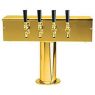 PVD Brass Four Faucet T-Style Draft Tower - 4 Inch Column