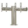 Metropolis Stainless Steel 4 Faucet T-Style Draft Tower - 4 Inch Column - Glycol Cooled