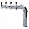 Stainless Steel Persey 4 Faucet Elbow Style Draft Beer Tower - 3.3 Inch Column - Glycol Cooled