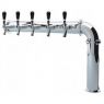 Stainless Steel Persey 5 Faucet Elbow Style Draft Beer Tower - 3.3 Inch Column - Glycol Cooled