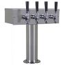 Brushed Stainless Steel T-Style 4 Faucet Beer Tower - 3
