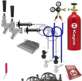 Kegco Deluxe Homebrew 2 Tap Kegerator Conversion Kit with 5 lb. Tank