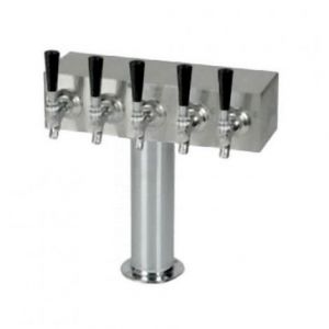 Photo of Brushed Stainless Steel Air Cooled 5 Faucet T-Tower