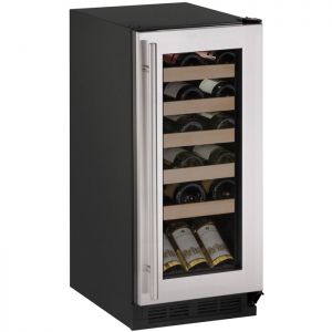 Photo of 15 inch Wide 24 Bottle Single Zone Stainless Steel Wine Refrigerator
