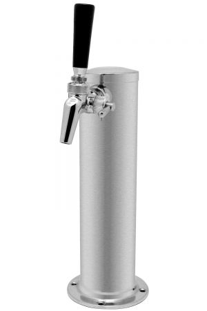 Photo of Single Faucet Brushed Stainless Steel Draft Beer Tower w/ Perlick 650SS Stainless Faucet