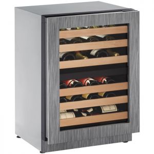 Photo of Wine Captain 43 Bottle Dual Zone Wine Refrigerator with Panel Overlay Integrated Frame Glass Door