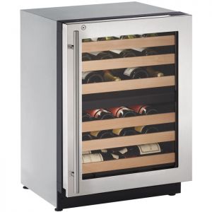 Photo of 24 inch Wide 43 Bottle Dual Zone Stainless Steel Right Hinge Wine Refrigerator