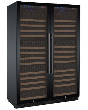 Photo of 47 inch Wide FlexCount Series 354 Bottle Dual Zone Black Side-by-Side Wine Refrigerator