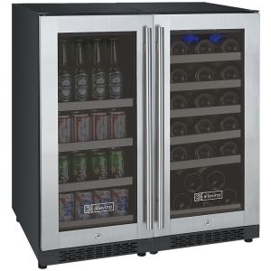 Photo of 30 inch Wide FlexCount Series 30 Bottle/88 Dual Zone Can Stainless Steel Side-by-Side Wine Refrigerator/Beverage Center
