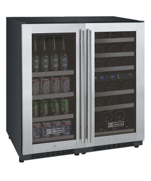 Photo of 30 inch Wide FlexCount Series 30 Bottle/88 Can Dual Zone Stainless Steel Side-by-Side Wine Refrigerator/Beverage Center
