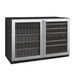 Photo of 47 inch Wide FlexCount Series 56 Bottle/124 Can Stainless Steel Side-by-Side Wine Refrigerator/Beverage Center