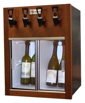 Photo of Napa 4 Bottle 2 Red 2 White Wine Dispenser Preservation Unit - Mahogany