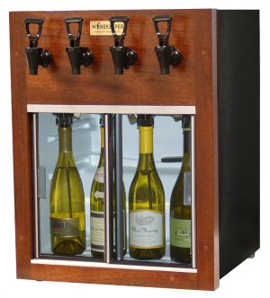 Photo of 19 inch Wide 4 Bottle Single Zone Wood Wine Refrigerator and Dispenser