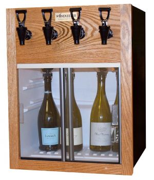 Photo of Napa 4 Bottle Wine Dispenser Preservation Unit - Oak