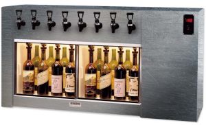 Photo of Magnum 8 Bottle Wine Dispenser Preservation Unit - Brushed Stainless Steel #4 Finish