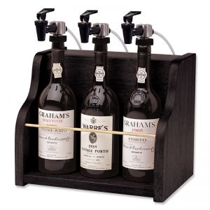 Photo of The Vintner 3 Bottle Wine Dispenser Preservation - Black Cabinet